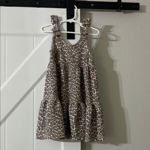 Leopard Print Tiered Sundress with Knot Straps